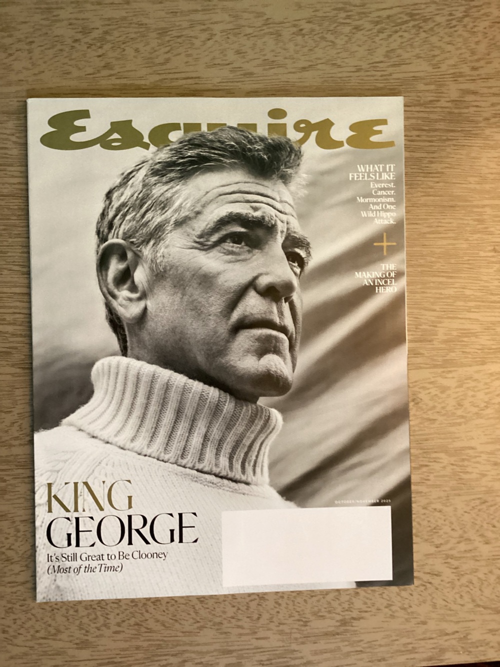 Esquire Magazine October/November 2025 Issue featuring George Clooney